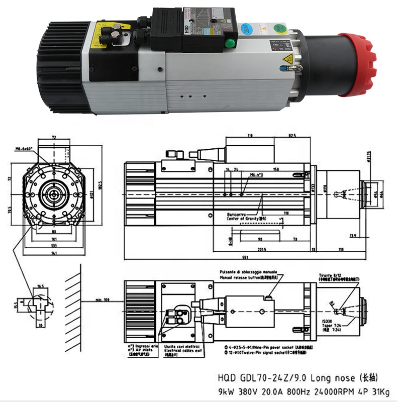 Cnc Spindle Motor - Поставщики HQD 9 кВт 220 В